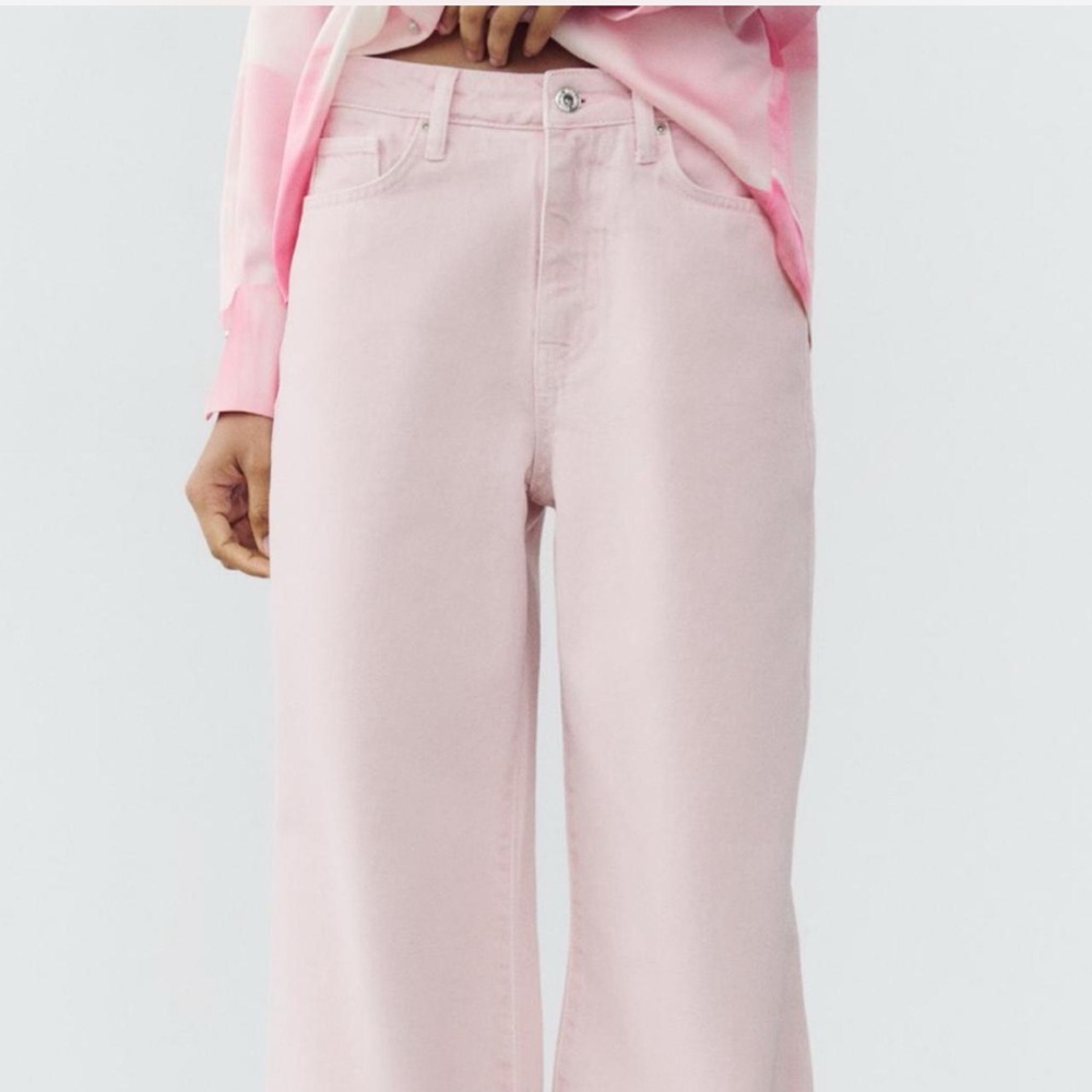 Zara pink high rise jeans